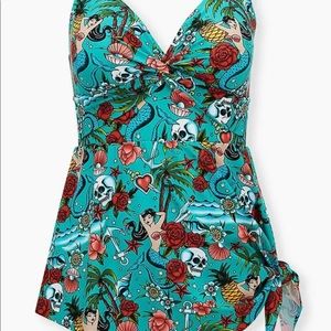 Torrid Mermaid/Skull Tattoo Swim Dress